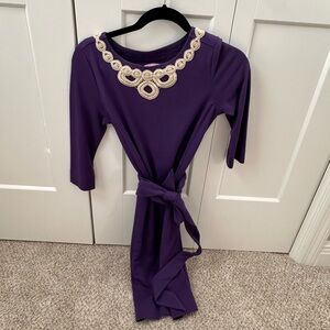 Lilly Pulitzer Purple Dress with 3/4 Sleeves